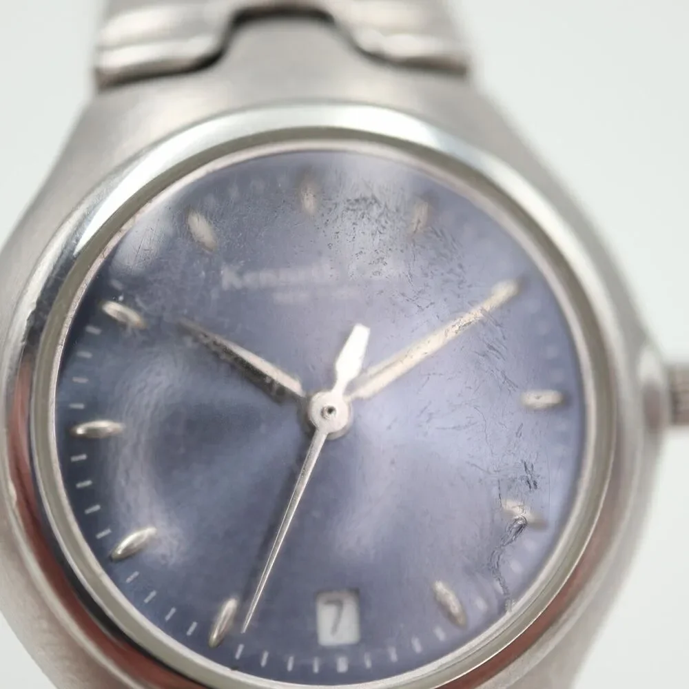 Kenneth Cole NY Womens Watch 26mm Blue Gray Date Dial KC4247 Stainless Steel